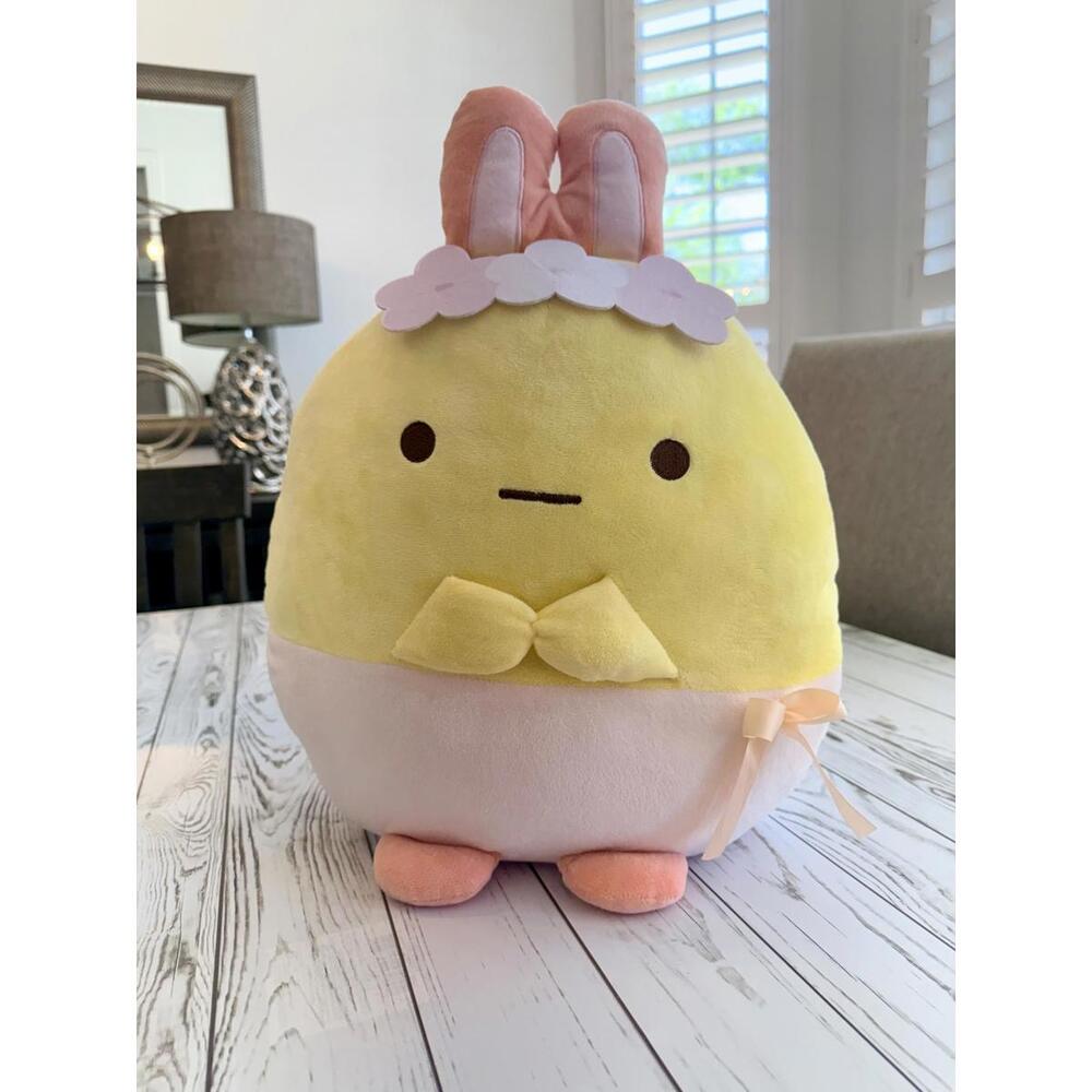 San-X Sumikko Gurashi “Ebifurai No Shippo” the Egg Bunny Flower Crown 18” Plush